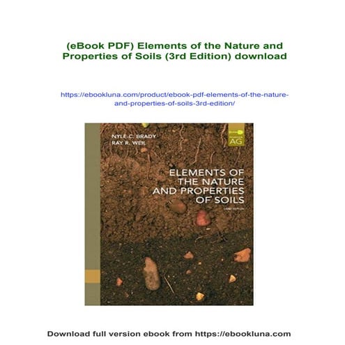 (eBook PDF) Elements of the Nature and Properties of Soils (3rd Edition)