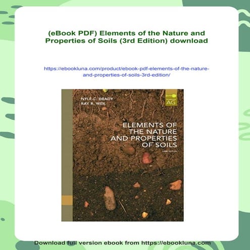 (eBook PDF) Elements of the Nature and Properties of Soils (3rd Edition)