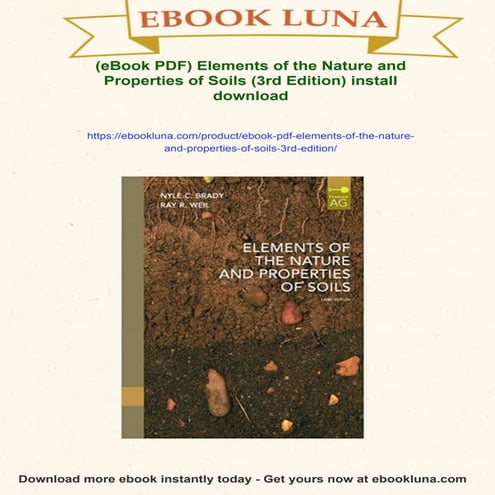 (eBook PDF) Elements of the Nature and Properties of Soils (3rd Edition)