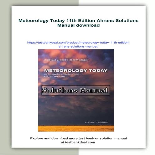 Meteorology Today 11th Edition Ahrens Solutions Manual