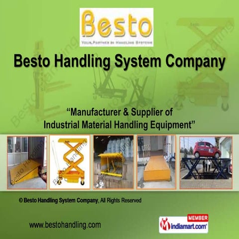 Material Handling Equipment by Besto Handling System Company, Chennai, Chennai 