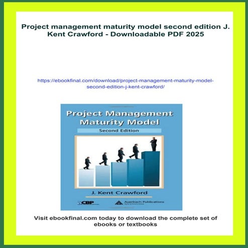 Project management maturity model second edition J. Kent Crawford