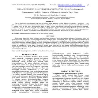 ORGANOGENESIS DAN PERKEMBANGAN AWAL...