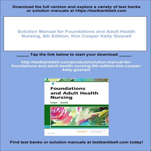 Solution Manual for Foundations and Adult Health Nursing, 8th Edition, Kim Co...
