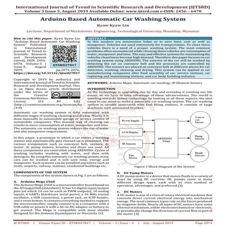 Arduino Based Automatic Car Washing System