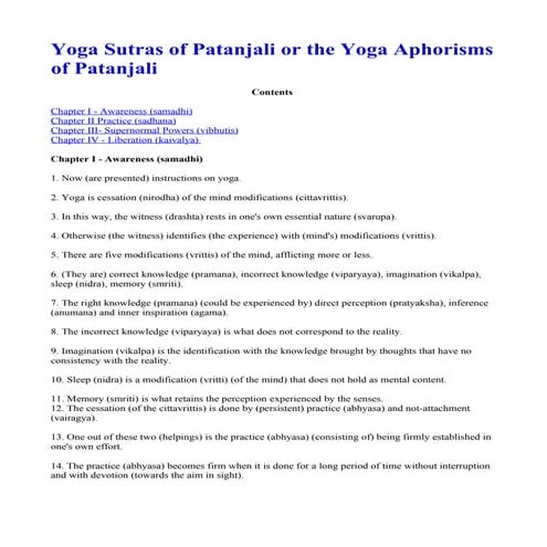 Patanjali - Yog Sutra