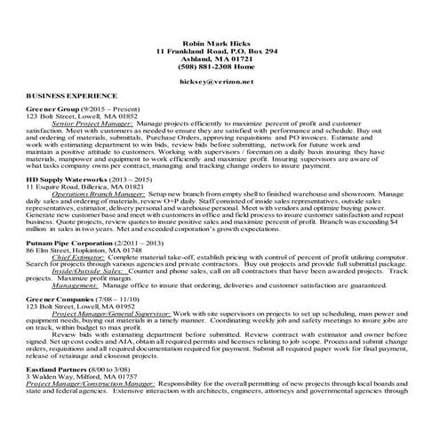Robin Mark Hicks 2015 resume 2