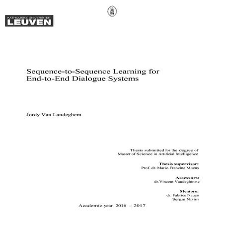 seq2seq learning for end-to-end dialogue systems