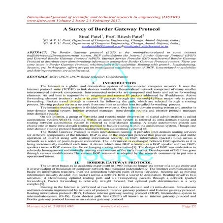 A Survey of Border Gateway Protocol