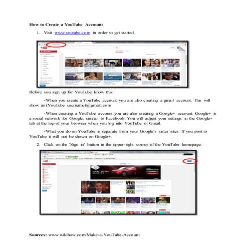 How to creat a youtube account | DOCX