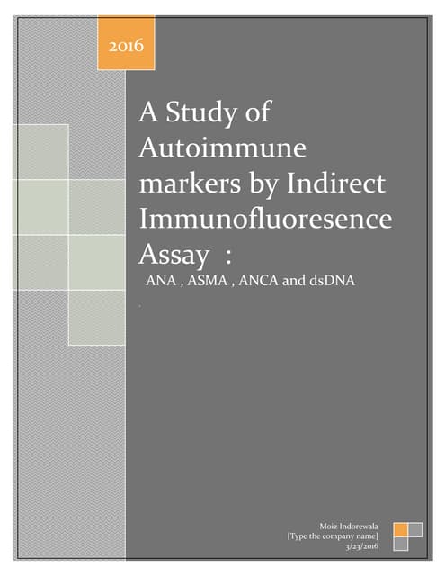 ANA (antinuclear antibody) test in Autoimmune Diagnose | PDF