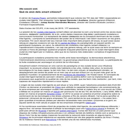 39a sessió web: 'Què és això dels 'smart citizens'?'
