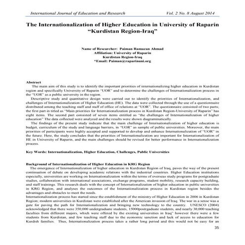 internationalization paper UOR