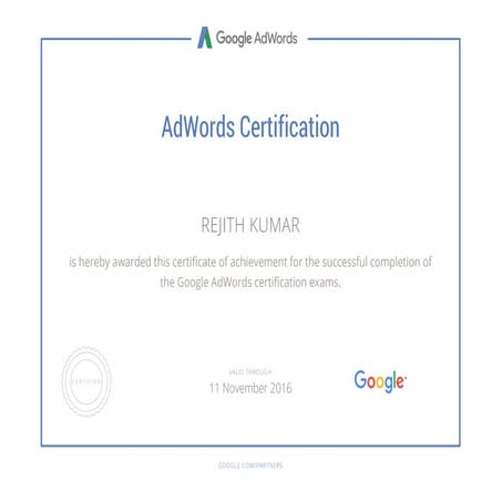 Google Adwords Partners - Certification | PDF