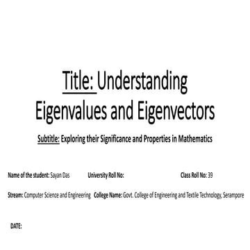 Understanding Eigenvalues and Eigenvectors PPT presentation