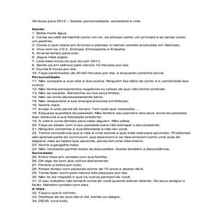39 dicas para 2012