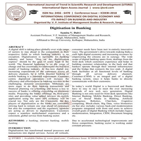Digitalization in Banking Sector | PDF