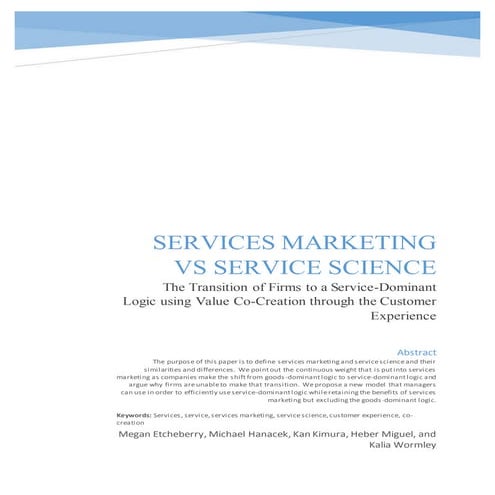 Services Marketing vs Service Science