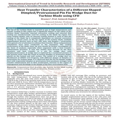 Review of heat transfer augmentation for cooling of turbine blade tip ...