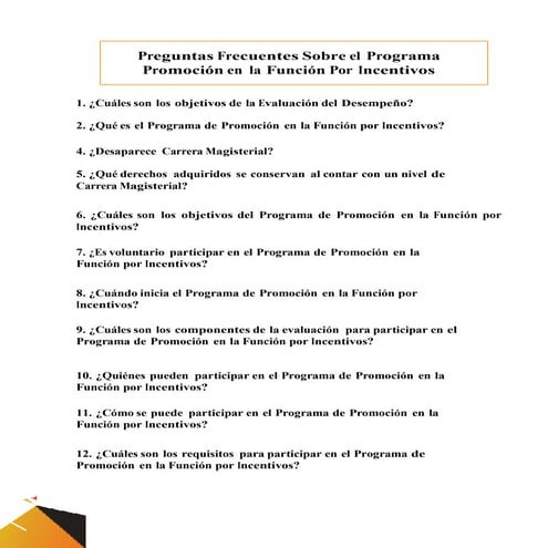 39 preguntas más frecuentes sobre el programa de promoción en la función por incentivos en educación básica