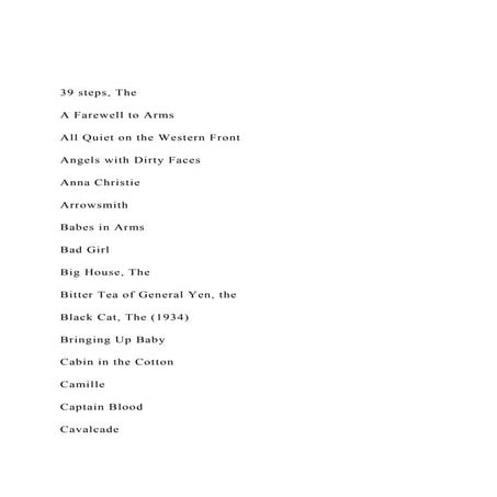 39 steps, The A Farewell to Arms All Quiet on the West.docx