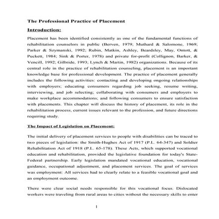 the professional practice of placement