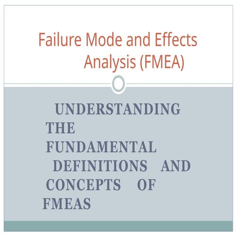Failure Mode Effect Analysis a presentation