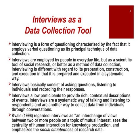 Interviews in collecting data for primary research