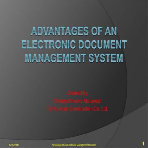 Advantages of an Electronic Document Management System