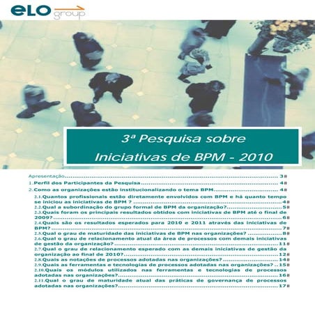 [IQPC] 3ª Pesquisa Iniciativas em BPM –  2010 