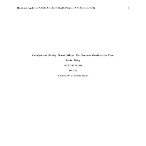 Grandparents Raising Grandchildren