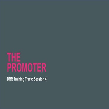 DRR Training: Introduction - The Road to DRR | PPTX