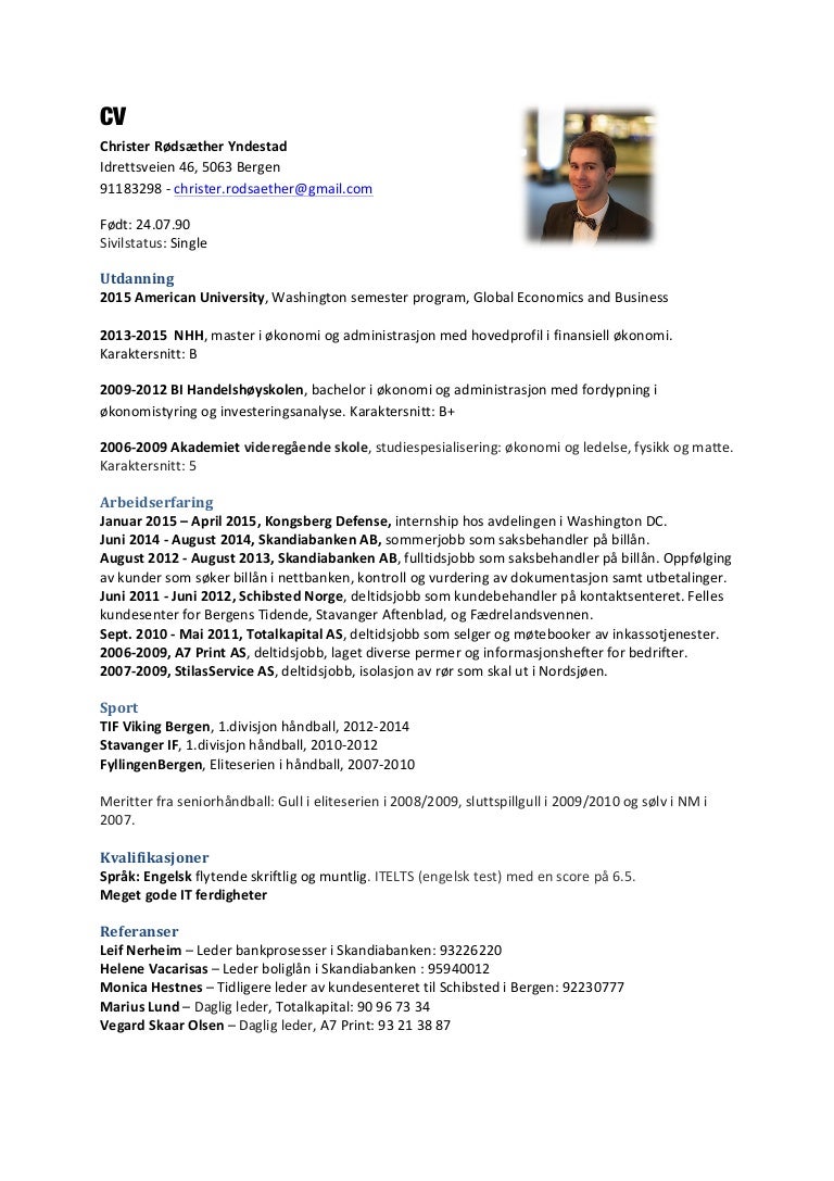 CV Norsk