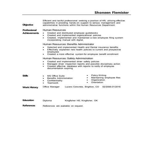 Resume and References-CA2-INN | PDF