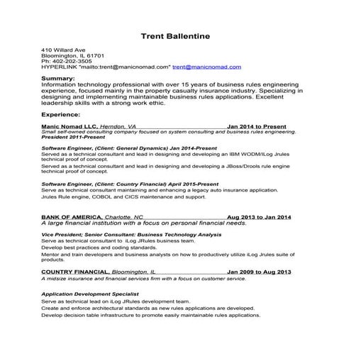 Trent Ballentine JRules