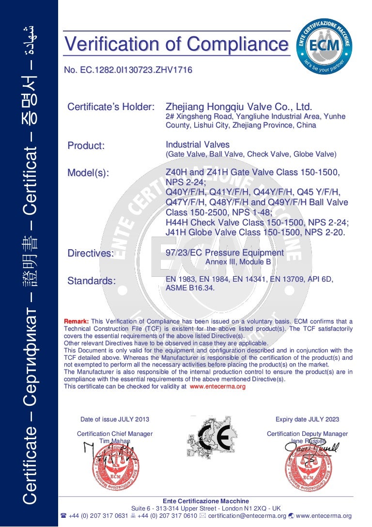 CE Certificate