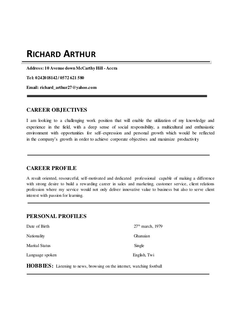 RICHARD ARTHUR CV BBC