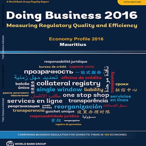2015 World Bank Doing business efficiency Mauritius