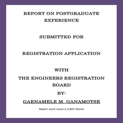 Work Experience Report - Ganamotse