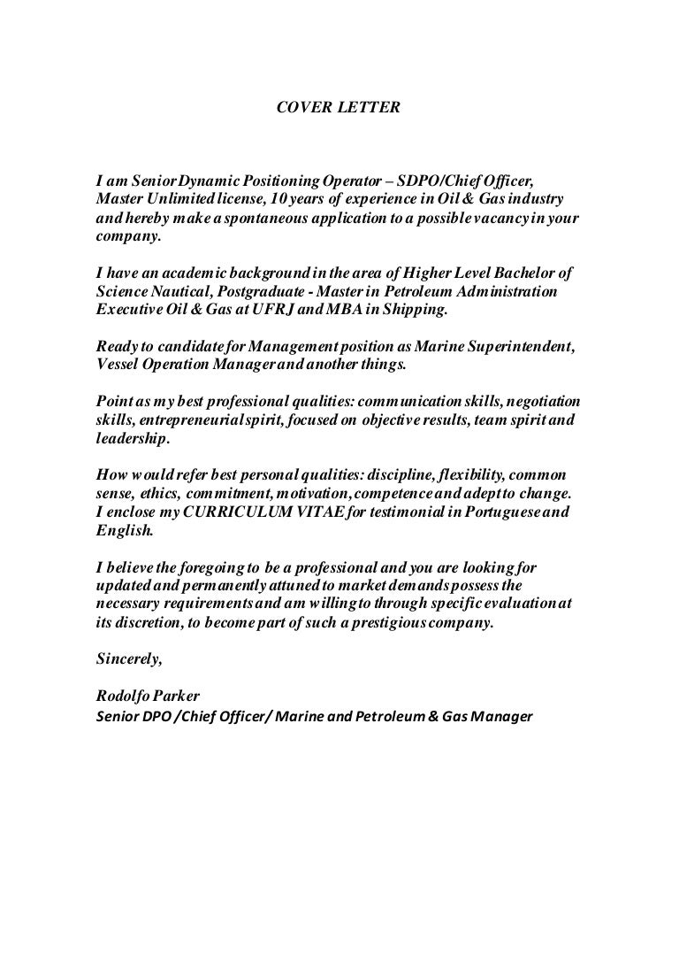 COVER LETTER