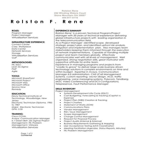 Rolston Rene _Resume