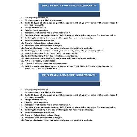seo plans 123 dollar
