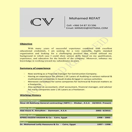 Mohamed Refat CV