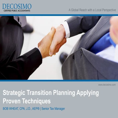 Strategic Transition Planning - Applying Proven Techniques