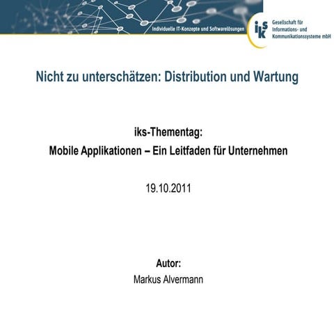 Mobile Applikationen: Distribution und Wartung