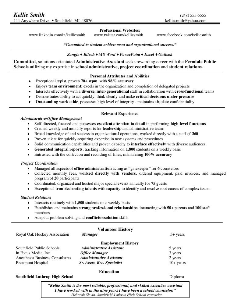 3 Administrative Assistant Sample