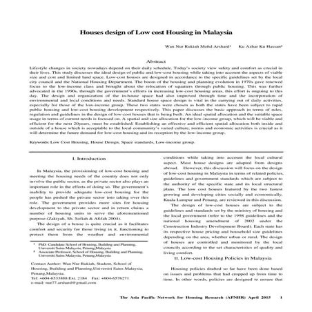 Housing Policies in Malaysia | PDF