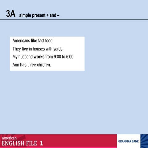 Present simple + and - sentences | PPSX
