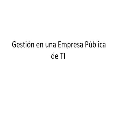La gestión de una empresa pública TI