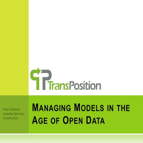 Managing models in the age of Open Data
